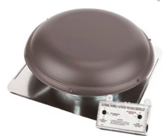 Air Vent 53849 All Season Roof Mounted Weatherwood Power Attic Ventilator